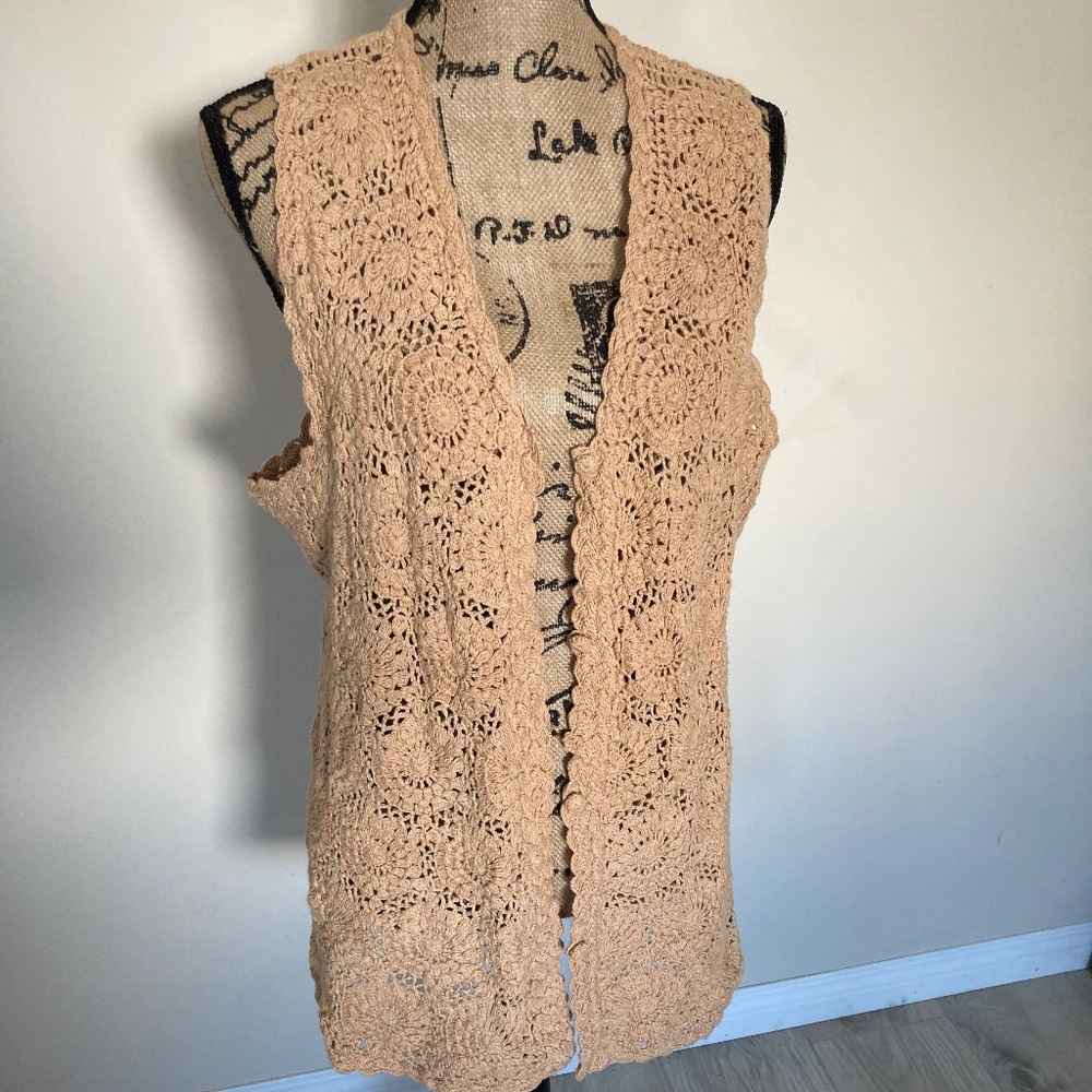 Lace Vest in the Style of April Cornell NO TAGS sz L